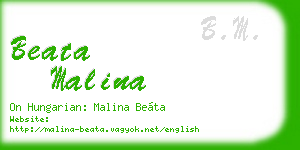 beata malina business card