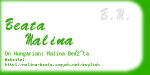 beata malina business card